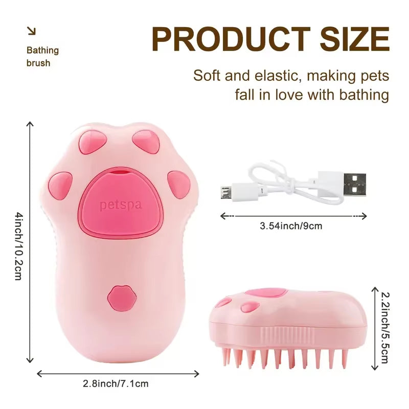 Cat Dog Massager Electric Cleaning Comb 3 in 1 Pet Cat Dog Steam Brush Electric Spray Brushes Pet Grooming Hair Removal Combs