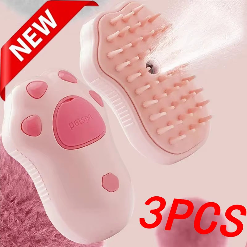 Cat Dog Massager Electric Cleaning Comb 3 in 1 Pet Cat Dog Steam Brush Electric Spray Brushes Pet Grooming Hair Removal Combs