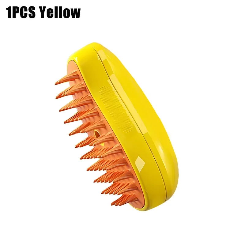 3-in-1 Electric Cat and Dog Steam Brush with Anti-Splashing Design, Steam Spray, and Grooming Comb for Effective Hair Removal and Massage